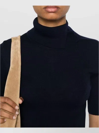 P.a.r.o.s.h Leila Turtleneck Wool Knit Top In Blue