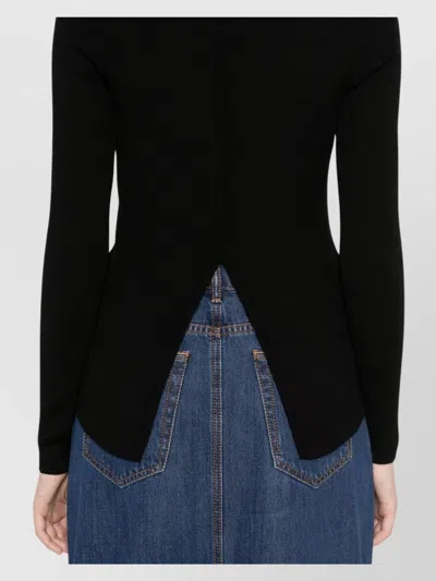 P.a.r.o.s.h Parosh Ribbed Turtleneck Sweater With Elegant Open Back Design In Metallic