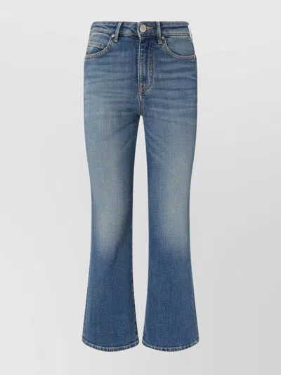 Pinko Power Stretch Denim Flared Jeans In Blue