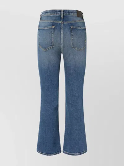 Pinko Power Stretch Denim Flared Jeans In Blue