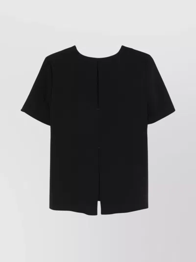 P.a.r.o.s.h Buttoned High-low Top With Keyhole Detail In Black