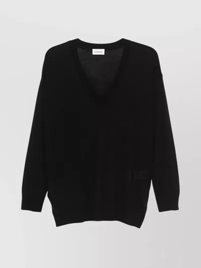 P.a.r.o.s.h Linfa V-neck Wool Blend Sweater In Black
