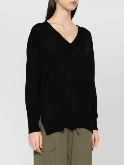 P.a.r.o.s.h Linfa V-neck Wool Blend Sweater In Black