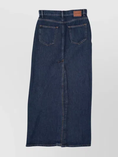 P.a.r.o.s.h Joy Long Denim Skirt In Blue