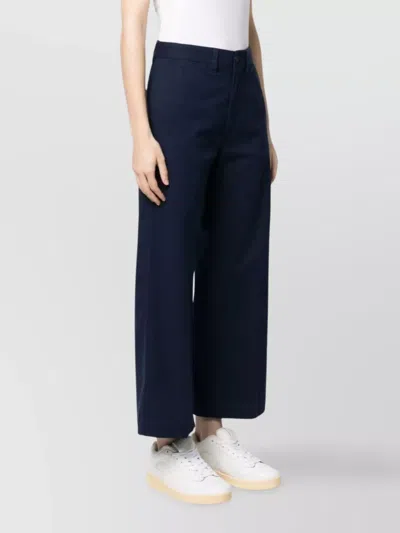 Ralph Lauren Cropped Wide-leg Chinos With Pockets And Belt Loops In Black