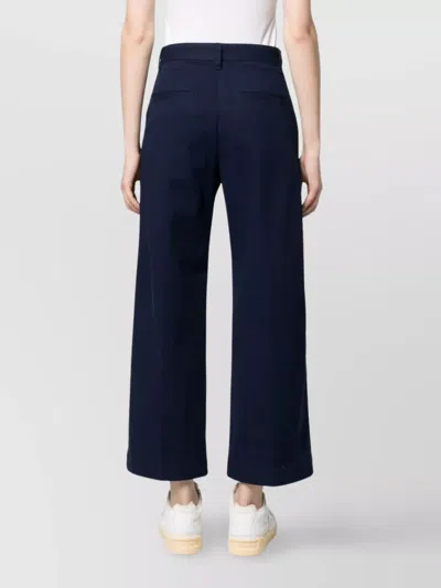 Ralph Lauren Cropped Wide-leg Chinos With Pockets And Belt Loops In Black