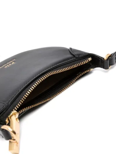 Ralph Lauren Leather Id Card Holder With Handle And Strap In Black