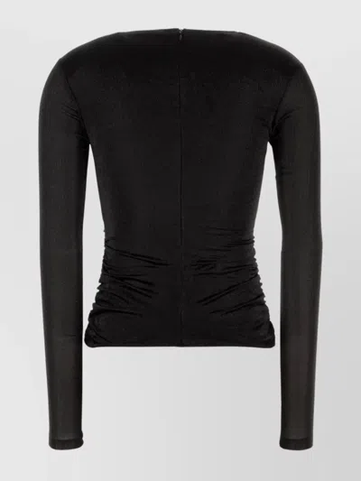 Isabel Marant Black Stretch Silk Blend Rose Top