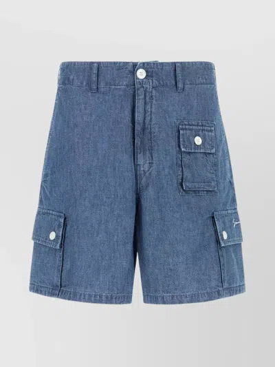 Givenchy Denim Cargo Shorts In Blue