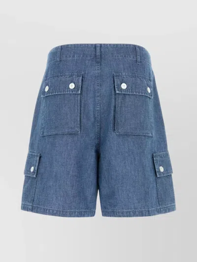 Givenchy Denim Cargo Shorts In Blue