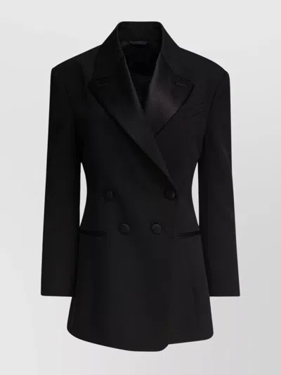 Givenchy Jacket In Wool With Pleated Back In Black