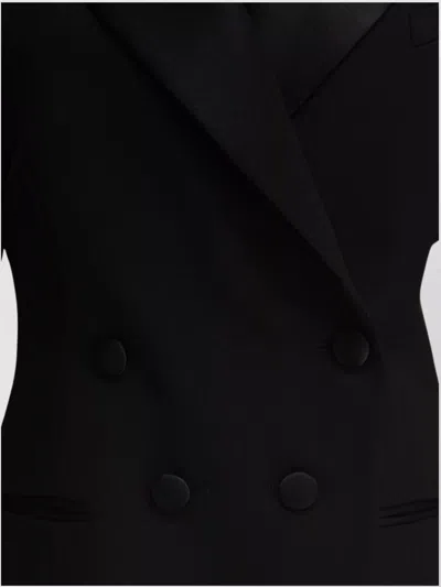 Givenchy Jacket In Wool With Pleated Back In Black