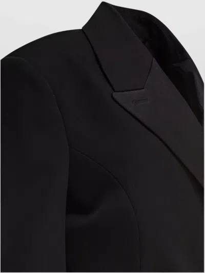 Givenchy Jacket In Wool With Pleated Back In Black