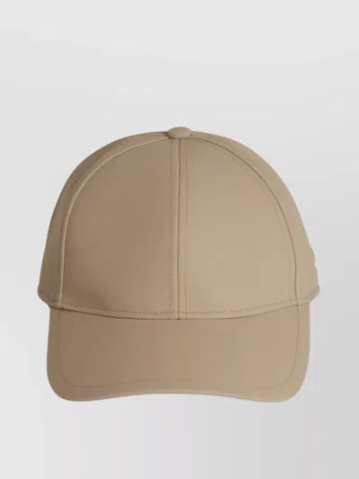 Sacai Cotton Cap With Curved Brim And Panelled Design In Beige