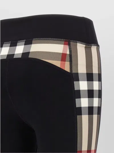 Burberry Leggings In Stretch Jersey With Check Inserts