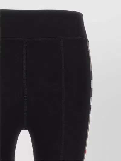 Burberry Leggings In Stretch Jersey With Check Inserts