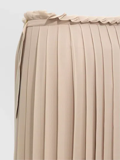 Ami Alexandre Mattiussi Ami High-waisted Pleated Skirt With Frayed Edge