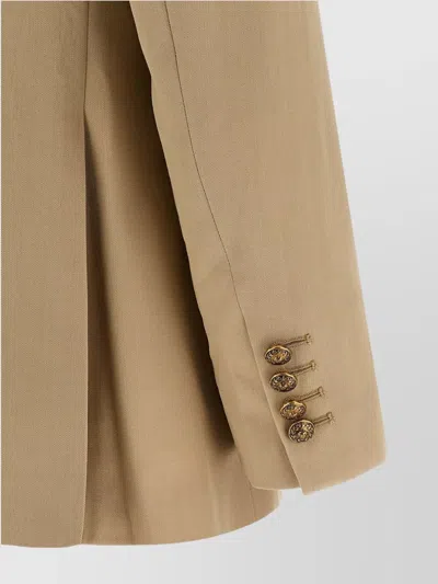 Golden Goose Womens Double-breasted Blazer In Sand With Gold Heraldic Buttons