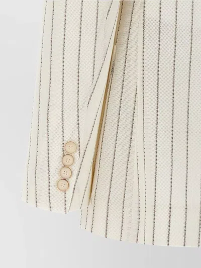 Max Mara Embroidered Stripes Cotton Blend Blazer