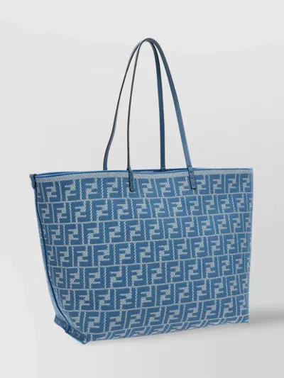 Fendi Blue Reversible Roll Large Shopper