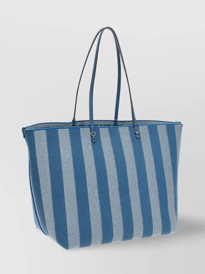 Fendi Blue Reversible Roll Large Shopper
