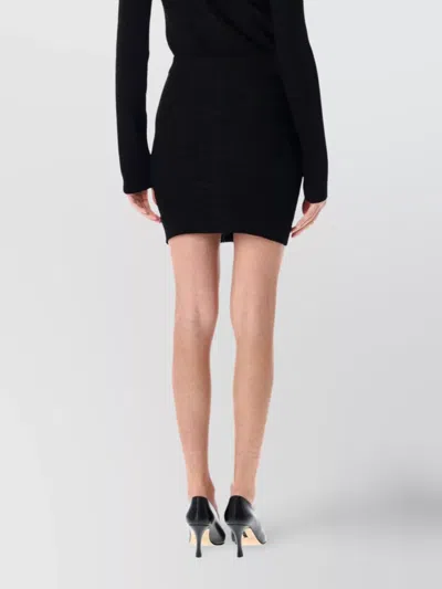 Balmain Vichy Knit Skirt In Black