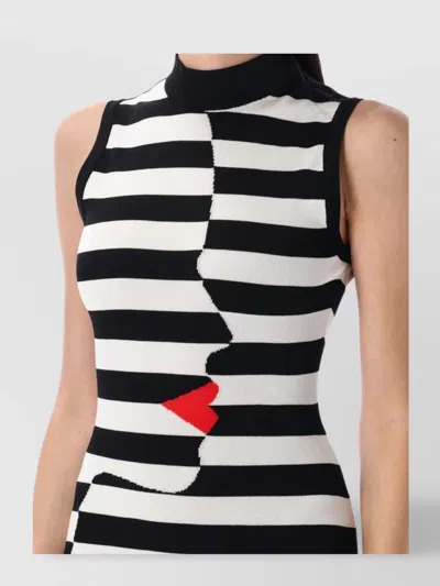 Balmain Halterneck Stripes Mini Dress