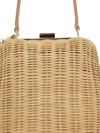 Self-portrait Brown Handbag With Removable Shoulder Strap And Keychain Detail