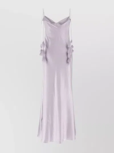 Self-portrait Satin Maxi Dress In Purple