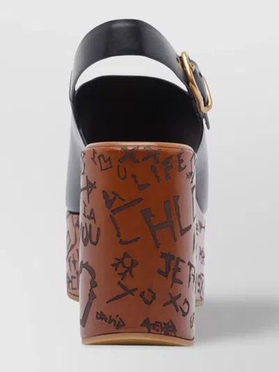 Chloé Maxime Leather Slingback Platform Sandals