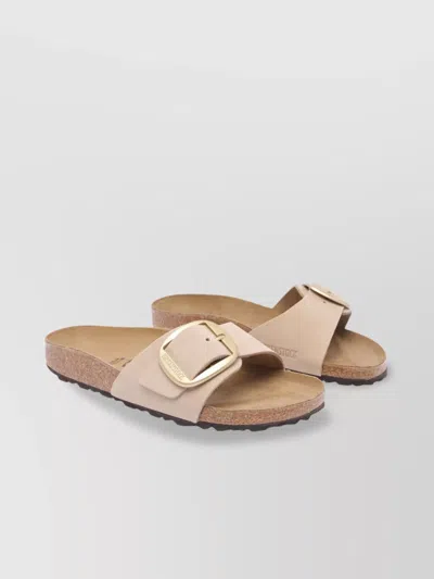 Birkenstock Madrid Big Buckle Pink Leather Cork Footbed Sandals