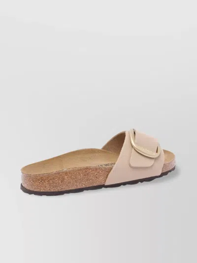 Birkenstock Madrid Big Buckle Pink Leather Cork Footbed Sandals