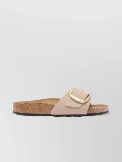 Birkenstock Madrid Big Buckle Pink Leather Cork Footbed Sandals