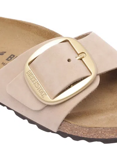 Birkenstock Madrid Big Buckle Pink Leather Cork Footbed Sandals