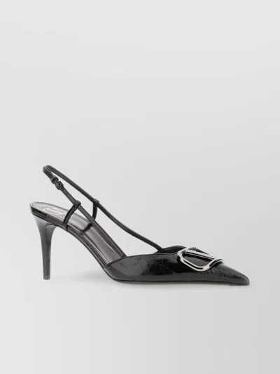 Valentino Vlogo Signature Leather Slingback Pump