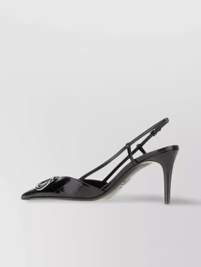 Valentino Vlogo Signature Leather Slingback Pump