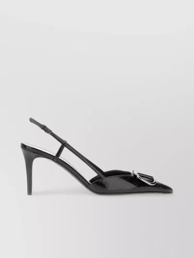 Valentino Vlogo Signature Leather Slingback Pump