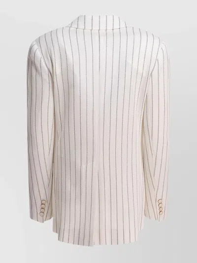 Max Mara Embroidered Stripes Cotton Blend Blazer