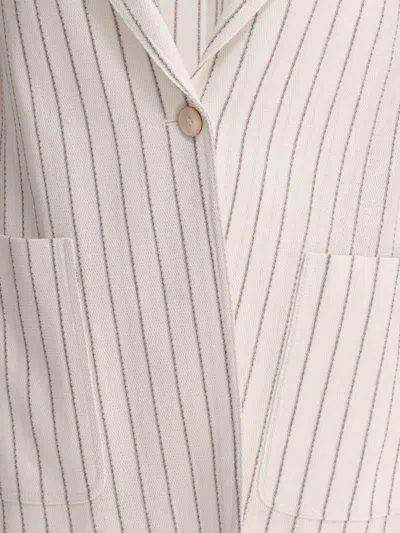 Max Mara Embroidered Stripes Cotton Blend Blazer