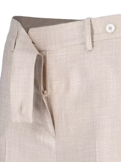 Kiton Straight Trousers With Wide Leg In Beige