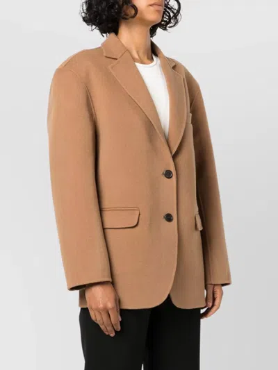 Anine Bing Oversized Wool-cashmere Blend Blazer In Brown