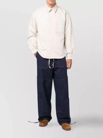 Jacquemus Button-down Shirt Curved Hemline Long Sleeves In Neutral