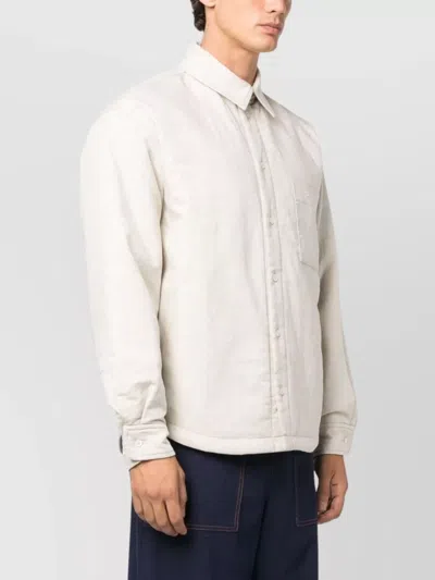 Jacquemus Button-down Shirt Curved Hemline Long Sleeves In Neutral