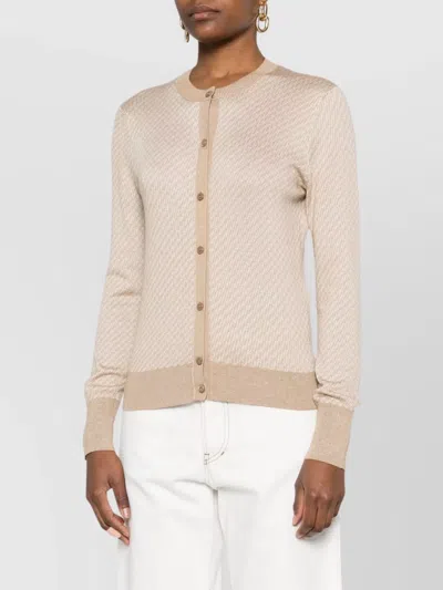 Fendi Women Ff Wool Cardigan In Neutral
