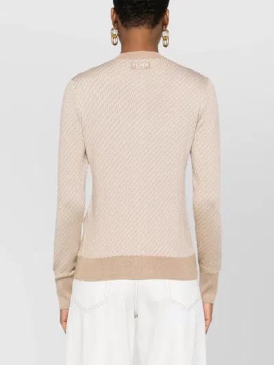 Fendi Women Ff Wool Cardigan In Neutral