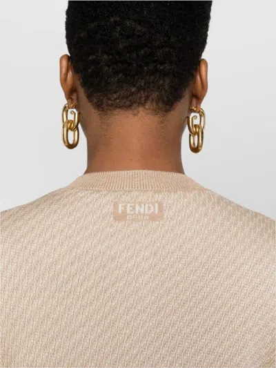 Fendi Women Ff Wool Cardigan In Neutral