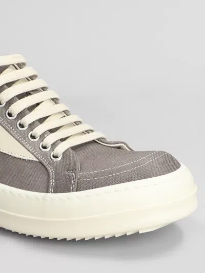 Rick Owens Drkshdw Canvas Sneakers With Shark Tooth Toe Caps