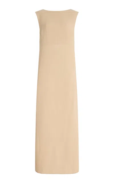 Matteau Open-back Crepe Maxi Dress In Neutral