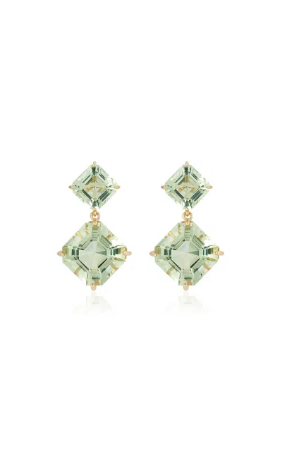 Mateo 14k Gold Green Amethyst Drop Earrings In Green