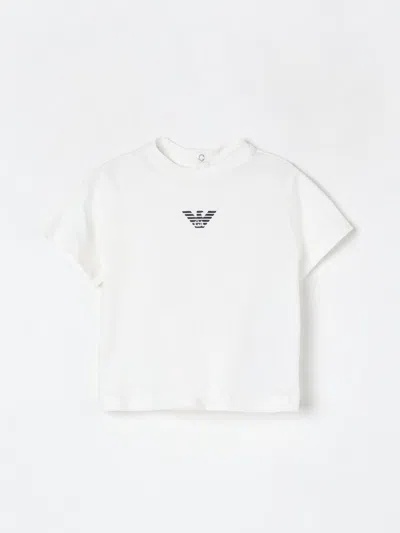 Emporio Armani Branded Short-sleeved Cotton-jersey T-shirt 6-24 In White